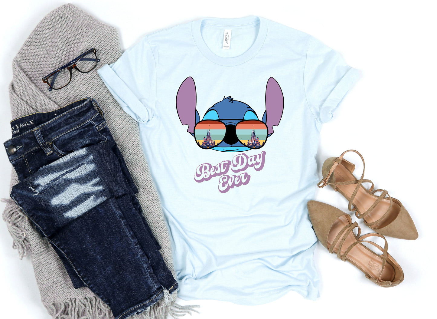 Stitch Best Day Ever Ready To Press Iron On Decal DTF Transfer For DIY Shirts To Make At Home - Stitch Shirts - Disney Shirts