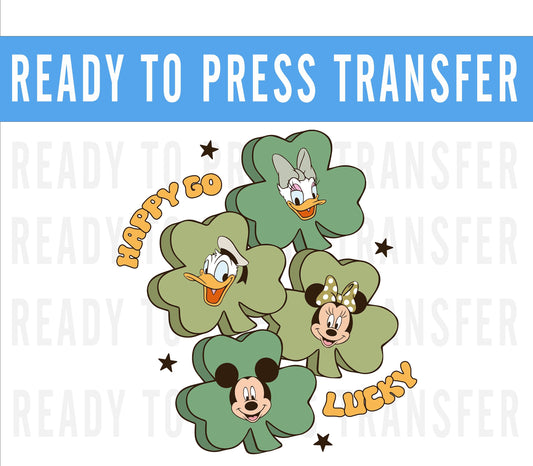 St Patricks Day Shamrock Transfer - Ready To Press - Transfers For Shirt - St Patricks Day Disney Transfers - Minnie Design Transfer