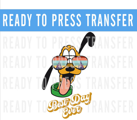 Pluto and Friends Best Day Ever Ready To Press Iron On Decal DTF Transfer For DIY Shirts To Make At Home - Pluto Shirts - Disney Shirts