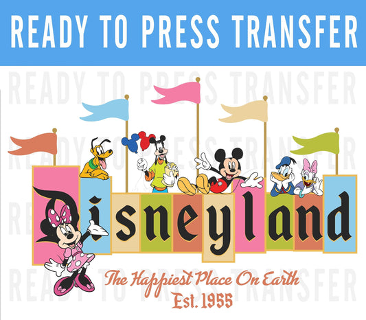 Disneyland California DTF Transfer Ready To Press Iron On Decal To Make Your Own DIY Disney Shirts At Home - Disney Ready To Iron Decals