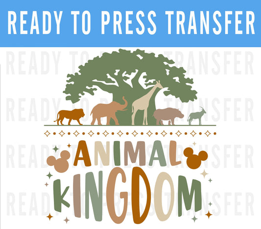 Disneys Animal Kingdom Iron On Decal For Shirts - Ready To Press - Transfers For Shirts - Mickey Design Transfer - DTF Decal Transfers