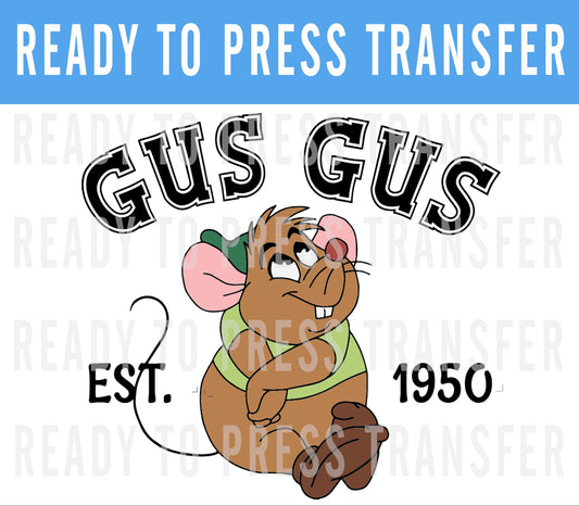 Disney Cinderella Inspired Gus Gus Mouse Design - Disney DTF Iron On Decals - Disney Shirt - Disneyworld Matching Shirt -Magic Kingdom