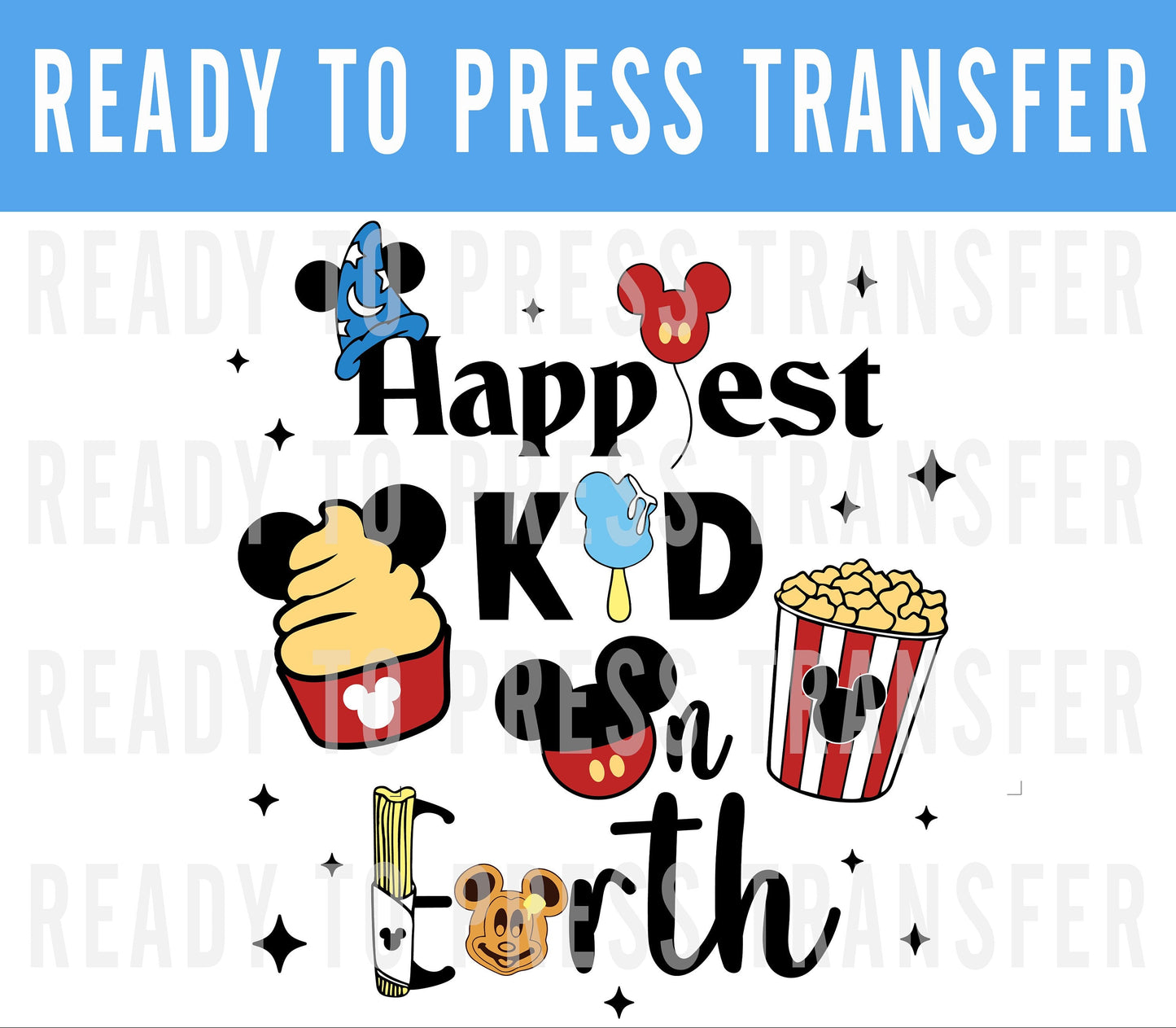 Disney Happiest Kid On Earth DTF Iron On Transfer - Disney Iron On - Disney Shirt - Disneyworld Matching Shirt - Disneyland Matching Shirt