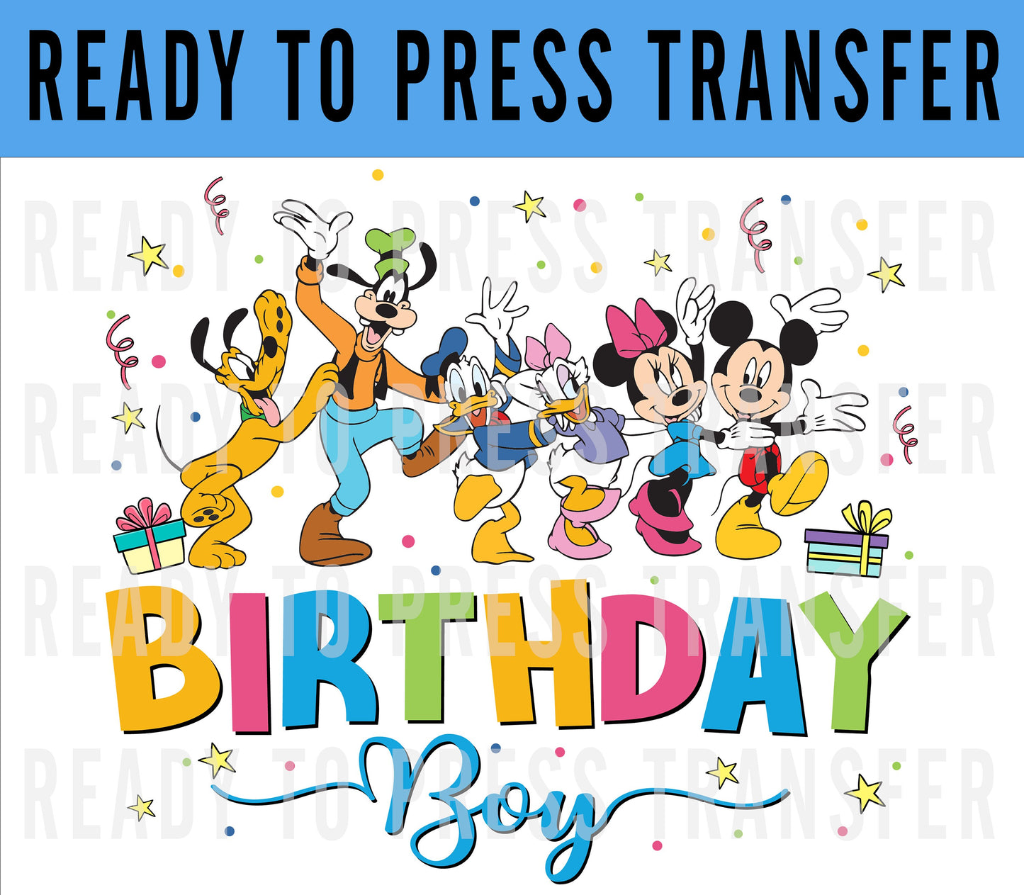 Birthday Squad Disney Iron On DTF Transfer Decal - Birthday Crew Disney Iron On - Screenprint Transfer Decal - Birthday Girl Ready To Press