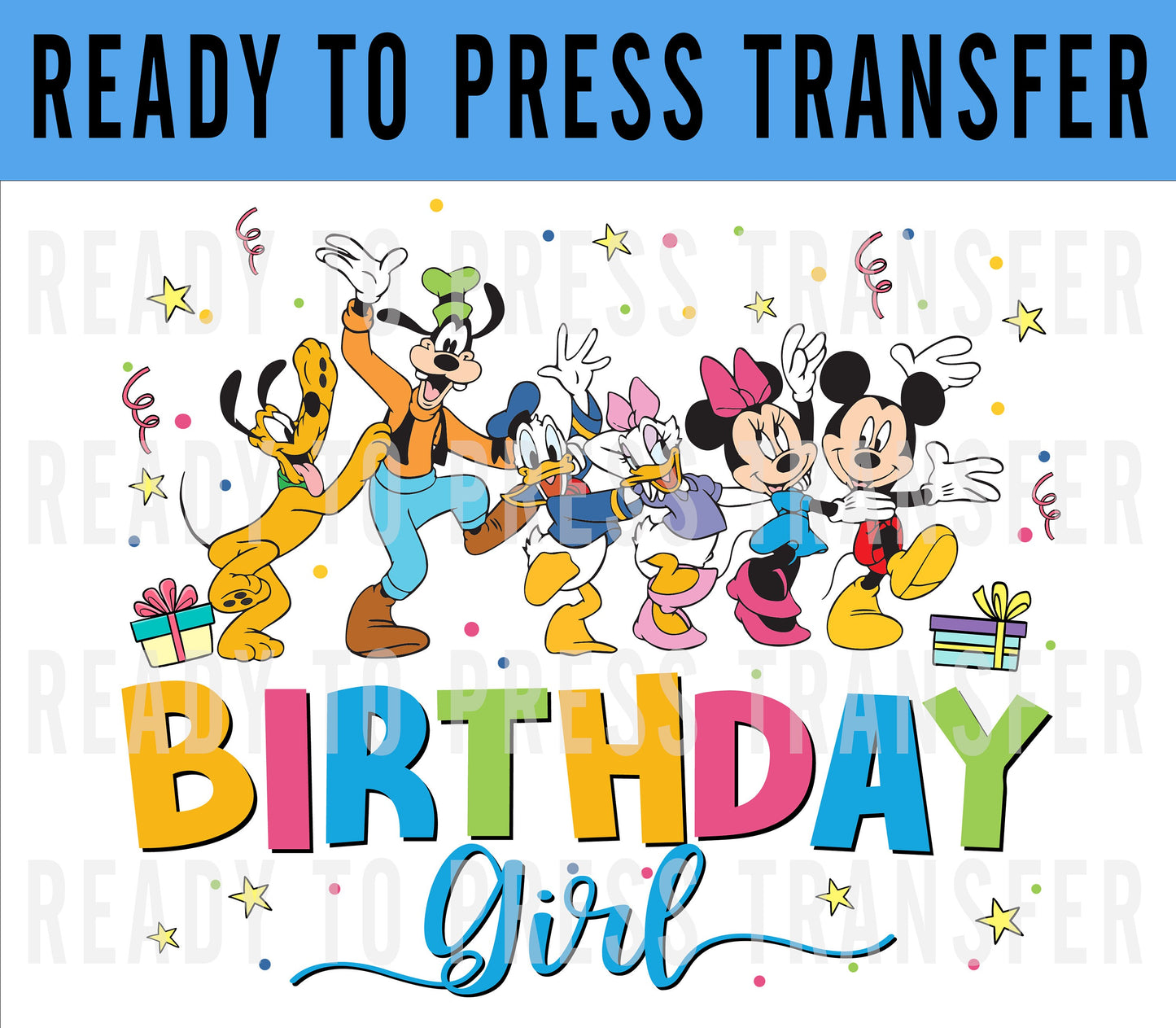 Birthday Squad Disney Iron On DTF Transfer Decal - Birthday Crew Disney Iron On - Screenprint Transfer Decal - Birthday Girl Ready To Press