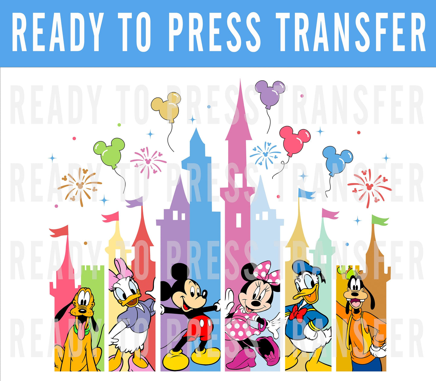 Mickey and Friends Ready To Press Iron On Decals DTF Transfers For Shirt - Disney Transfer - Mickey Design Transfer - DTF Decal Transfers