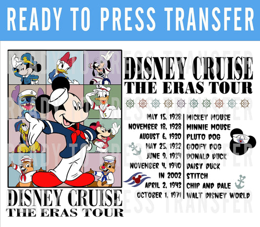 Disney Cruise Eras Tour DTF Transfer - Ready To Press - Transfers For Shirts - Cruise Family Shirt - Concert Disney Cruise Tour Group Shirt