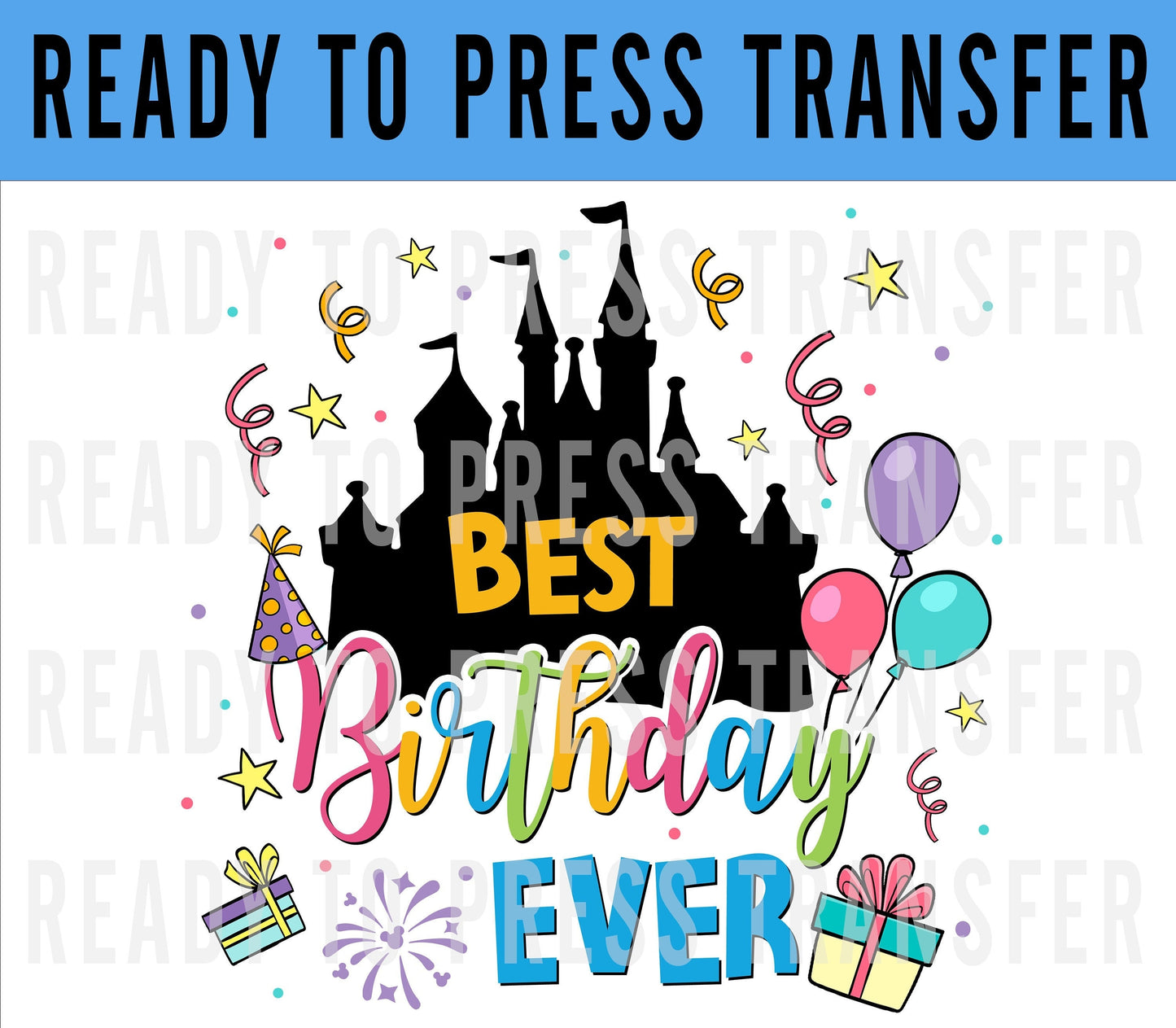 Birthday Squad Disney Iron On DTF Transfer Decal - Birthday Crew Disney Iron On - Screenprint Transfer Decal - Birthday Girl Ready To Press