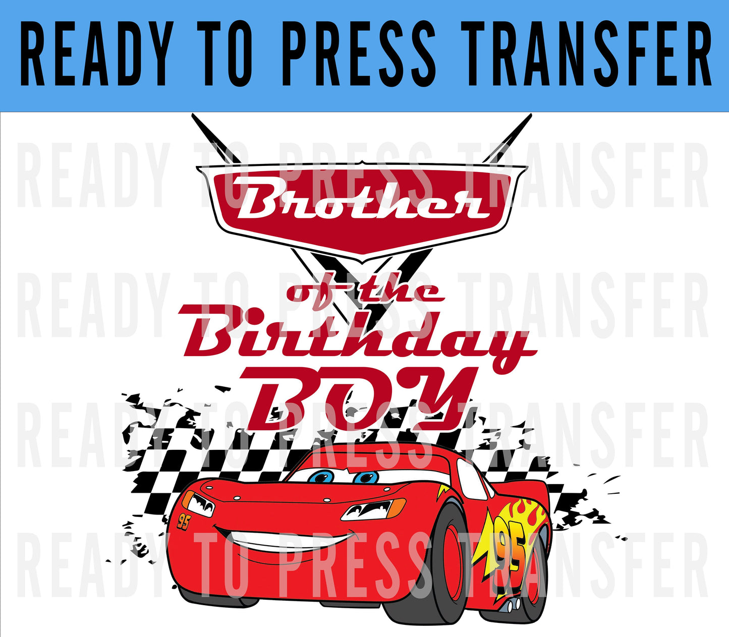 Custom Birthday Boy Disney Cars Iron On DTF Transfer Decal - Disney Iron On - Screenprint Transfer Decal - Ready To Press - Family Birthday