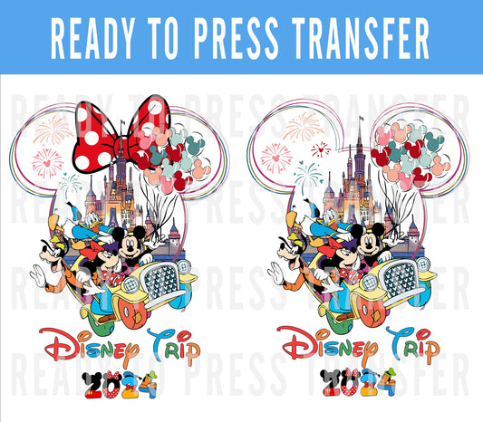 Disney Trip 2024 Transfer - UPDATED DESIGN - Ready To Press - Transfers For Shirts - Disney Transfers - Design Transfer - DTF Decal Transfer